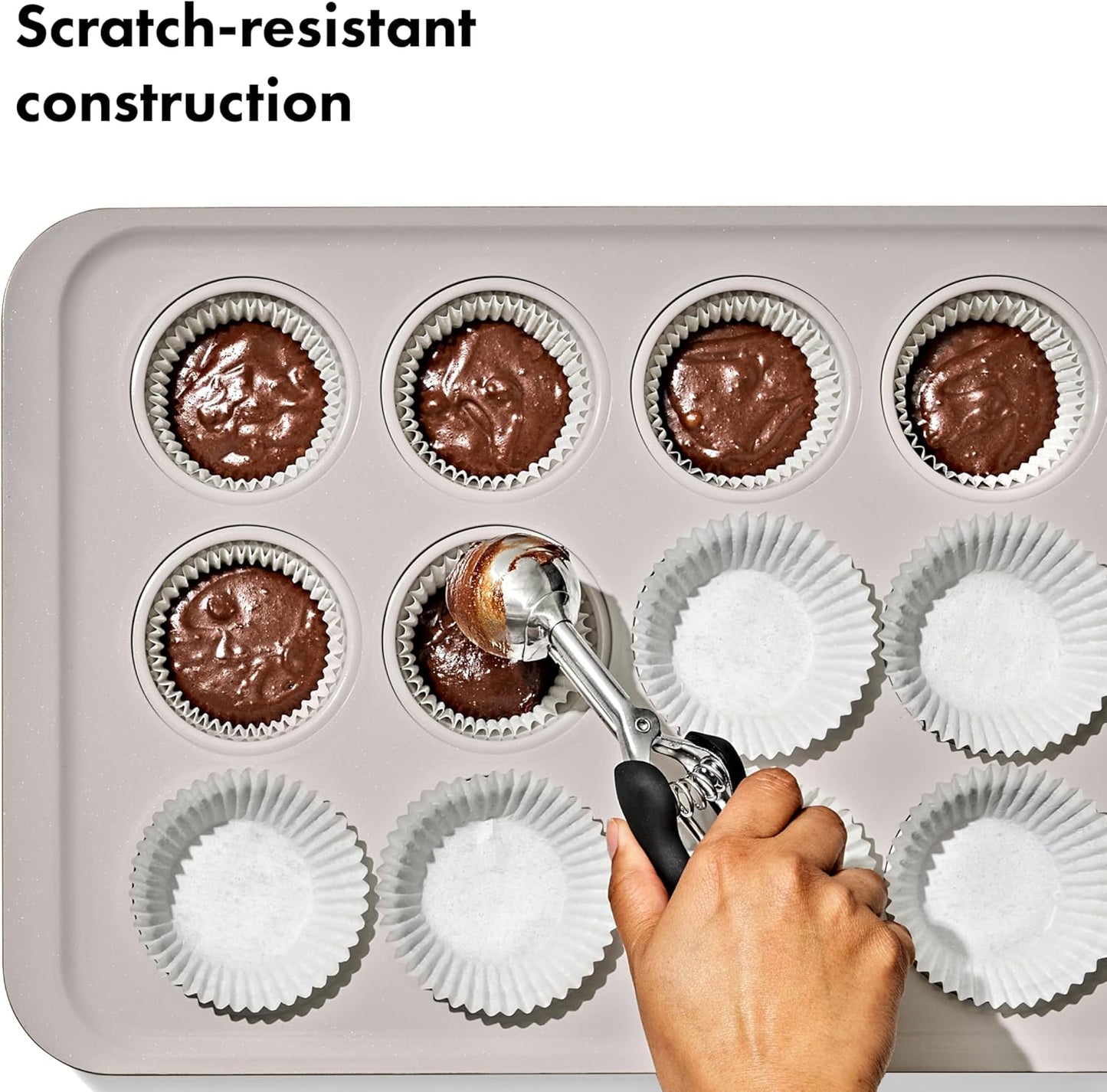 OXO Good Grips 12-Cup Muffin Pan - Non-Stick Pro Ceramic Coated Bakeware for Perfect Biscuits