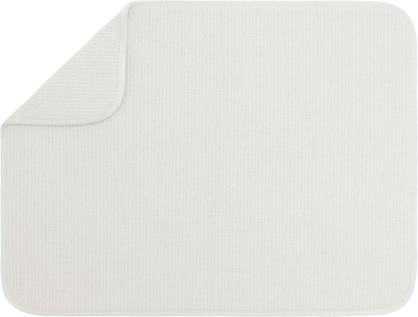 S&T INC. XL Dish Drying Mat - Absorbent Microfiber Kitchen Counter Pad | 18” x 24”, Cream