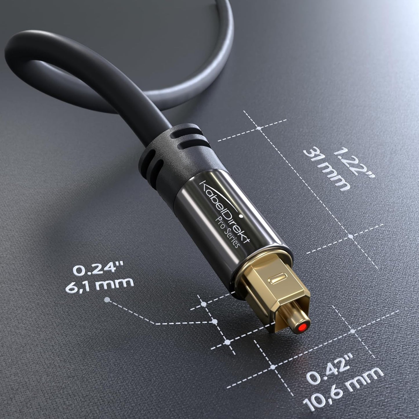 20ft PS4 TOSLINK Optical Audio Cable Designed in Germany Fiber Optic Cable for Soundbar, SPDIF Digital Optical Audio
