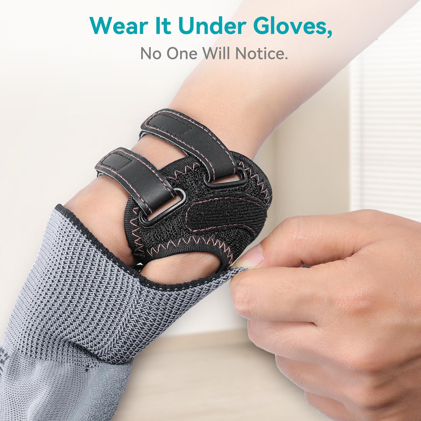 FORTEMOTUS Thumb Brace Right Hand - CMC Thumb Arthritis Support Comfortable Nylon Brace with Thumb Splint for Mild CMC Joint Pain Relief for Osteoarthritis, Tendonitis, Unisex, Black, Medium