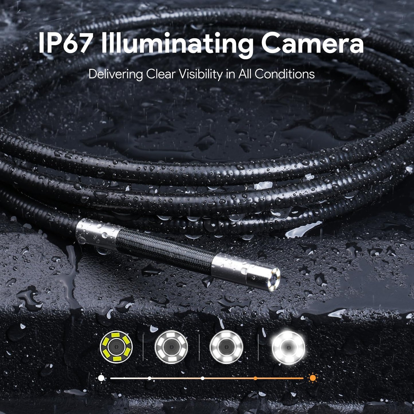 DEPSTECH Articulating Borescope Camera with Light, 5" IPS HD Screen, Industrial Endoscope Inspection Camera with Two-Way Articulated Probe, 0.24'' Flexible Snake Scope for Wall Automotive Engine - 5FT