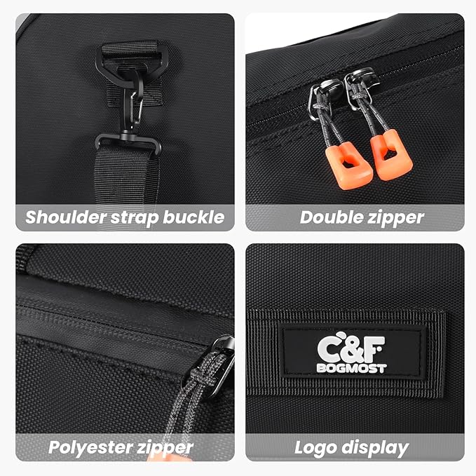 C&F BOGMOST Small Travel Duffel Bag,Compact Sports Small Gym Bag with Shoes Compartment,Lightweight Duffel Bag for Men & Women,Personal Item Travel Bag Weekender Bags for Travel Sports Gym -Black