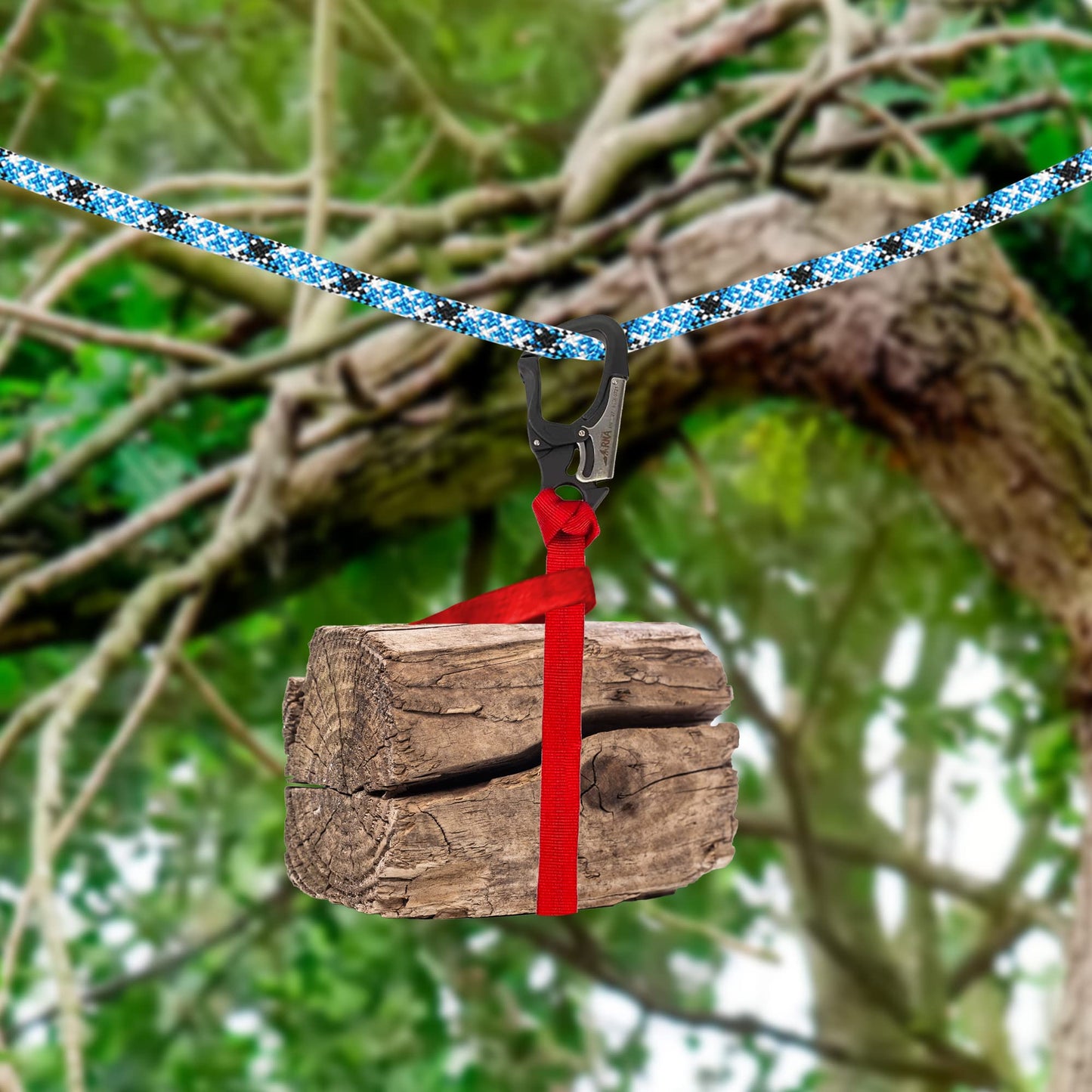 Rock-N-Arbor RNA Squatch Draw Speed Line Slings, 1-Inch Nylon Speed Line with Double-Action Snap Hook, Arborist and Rigging Gear, 40 inches, 6-Pack, Red