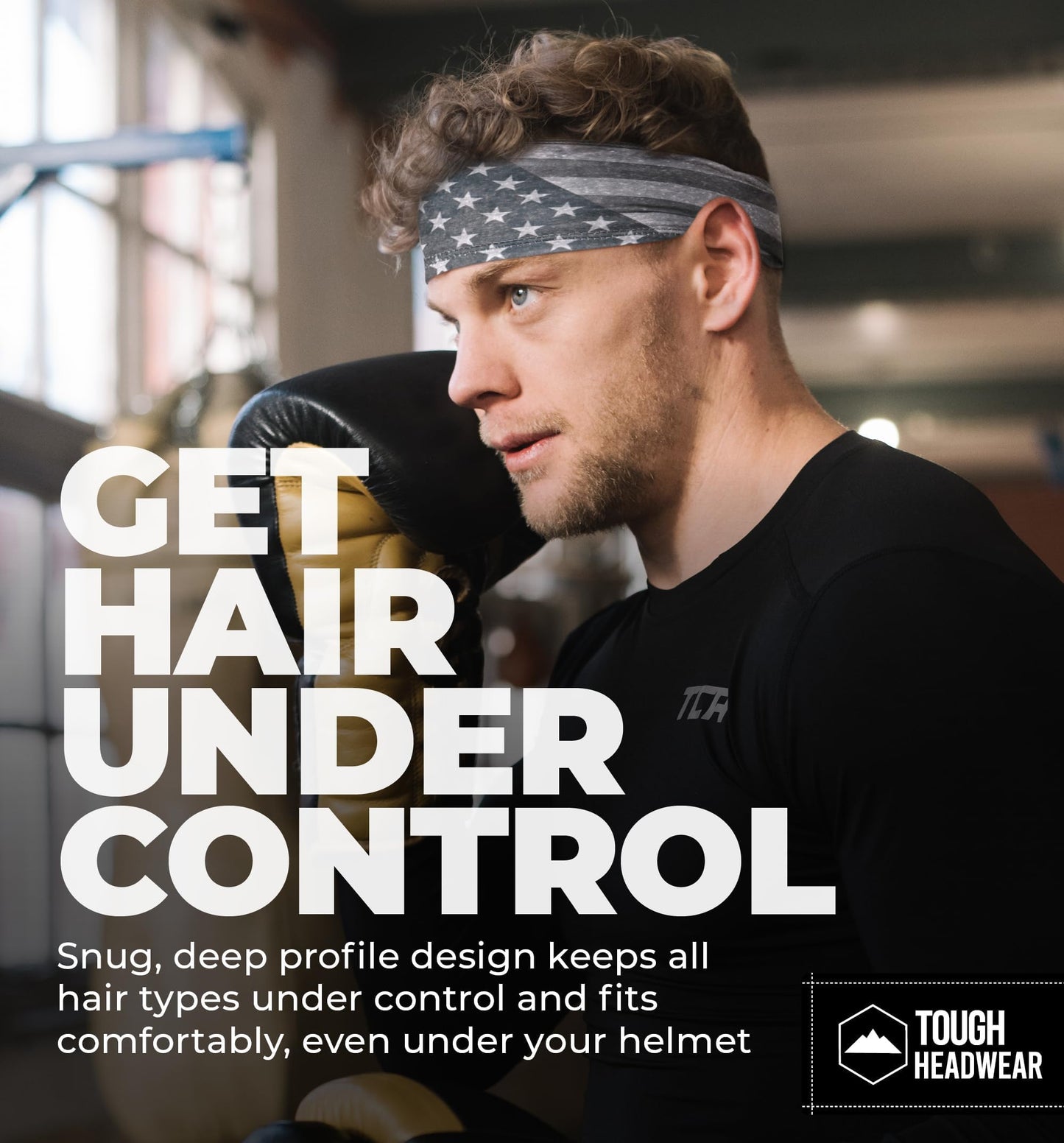 Tough Headwear Mens Sweat Headband - Cycling, Football, Baseball, Running Headbands for Men - Breathable Athletic Headband, Performance Sweatband for Working Out, Sports Headband for Men/Women