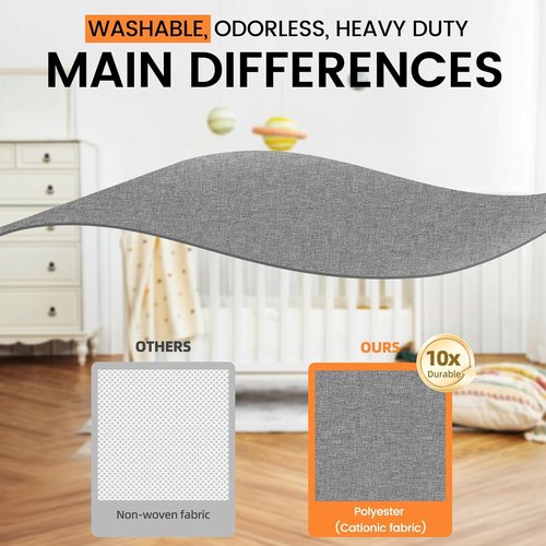 Criusia Sock Organizer - 64 Cell Fabric Drawer Dividers for Socks, Underwear & Ties | Gray