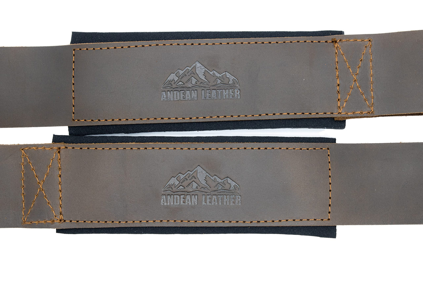 Andean Leather, Leather Lifting Straps for Weightlifting, Bodybuilding, Powerlifting, Strength Training, & Deadlifts - Padded Neoprene with Full Grain Leather