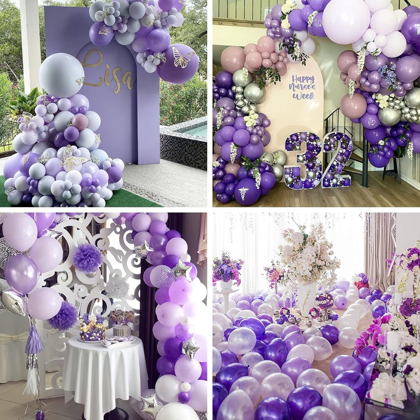 PartyWoo Purple Balloons - 60 Pcs 12 Inch Latex Balloons for Graduation, Baby Shower & Birthday Decor