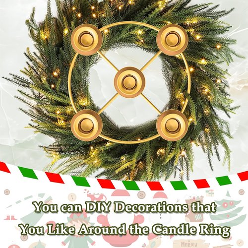 Advent Wreath | 5-Candle Holder Set with Candles & Rings | Festive Table Decoration for Christmas