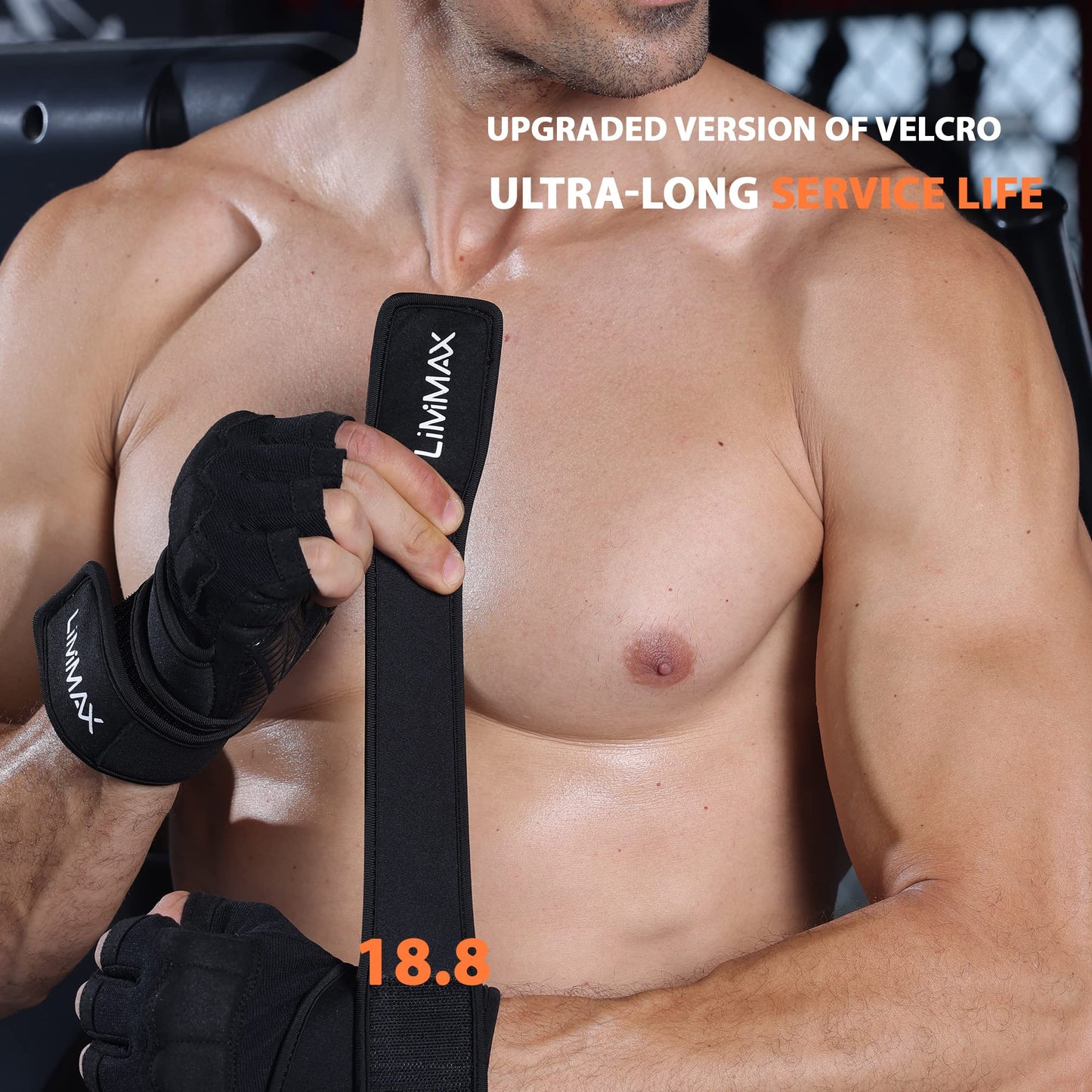 LiMMAX Workout Gloves for Men Women Gym Weight Lifting Padded Gloves with Wrist Wrap Support, Full Palm Protection & Silicone Grip Gym Gloves,Cross Training