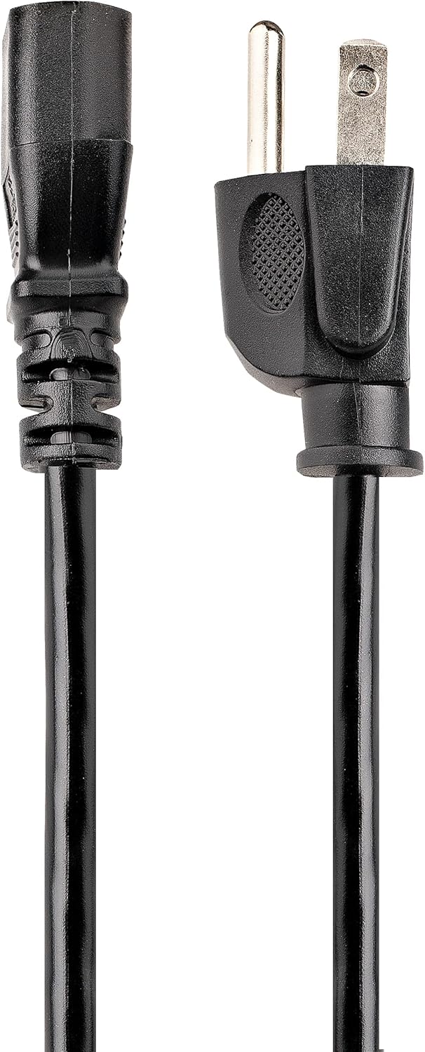 StarTech.com 25ft (7.6m) 5-15P C13, 10A 125V, 18AWG, (PXT10125) Computer Power Cord, NEMA to Black Replacement AC Power