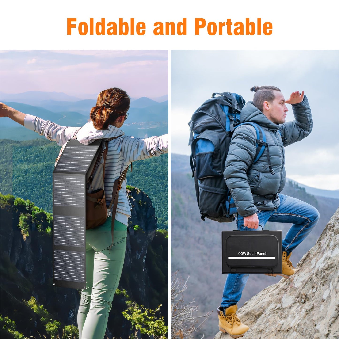 300W Portable Power Station with Solar Panel 40 Watt, 260Wh Solar Powered Generator for Camping Lithium Battery Bank with Solar Panels, 110V Outlet Solar Power Banks, Solar Generator for Outdoor