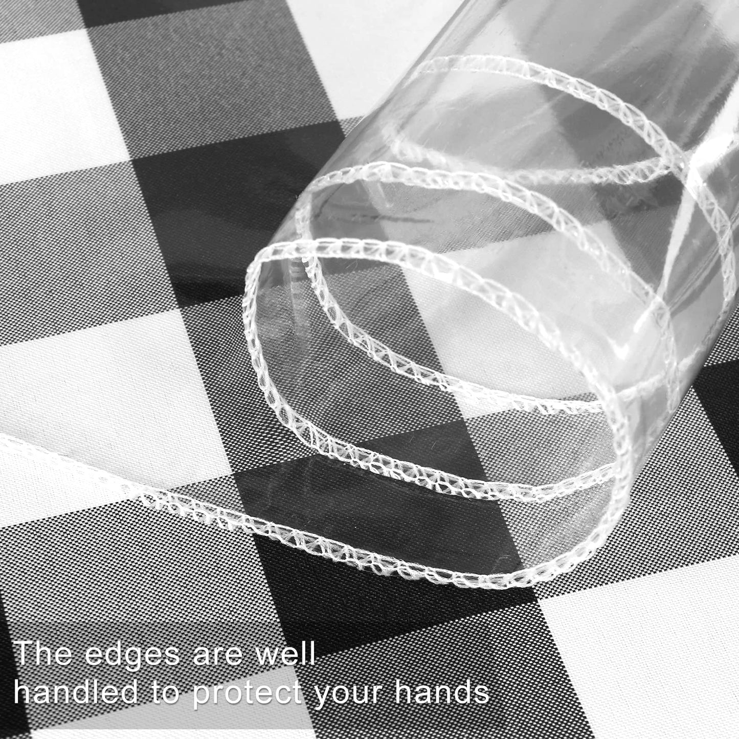 XWZO Clear Plastic Tablecloth Rectangle - 100% Waterproof Oilproof Stain Resistant Wipeable Vinyl Table Cloth, Transparent Cover Protector for Dining, Parties, 70 x 108 Inch