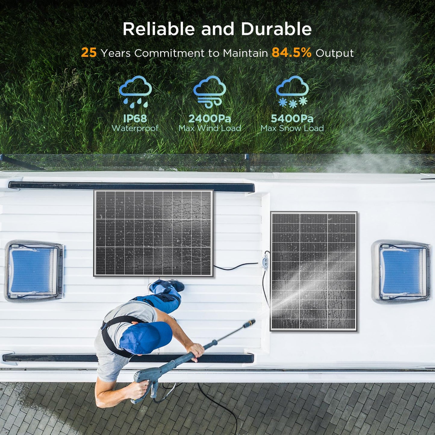 Callsun N-Type 16BB 400 Watt Solar Panel, 4×100W Solar Panels, 25% High Efficiency Monocrystalline PV Modules, Compact Space-Saving for 12V/24V/48V Systems, RV, Rooftop, Off-Grid & Home Backup