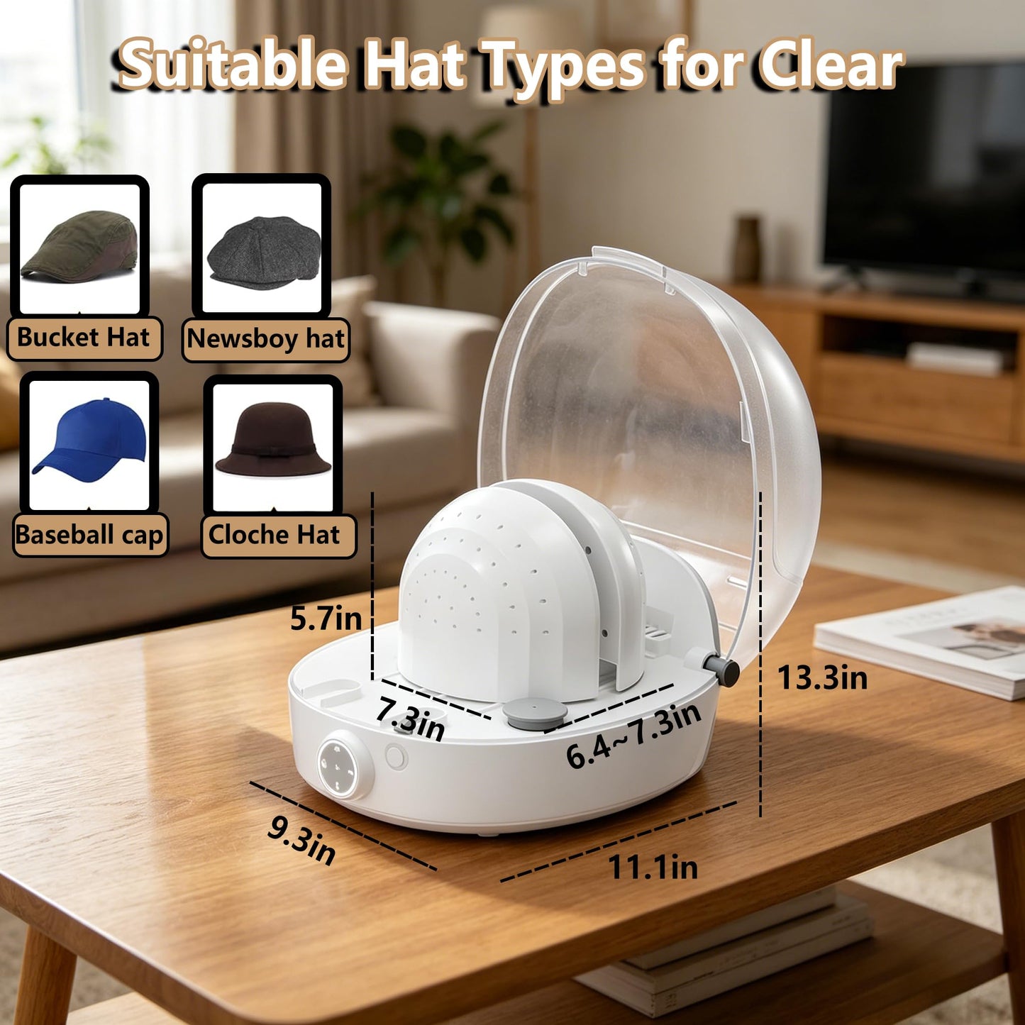 Hat Shaper, Hat Steamer, Hat Care Machine, Automatic Cap Cleaner, Ironing and Drying for Bucket Hat Baseball Cap
