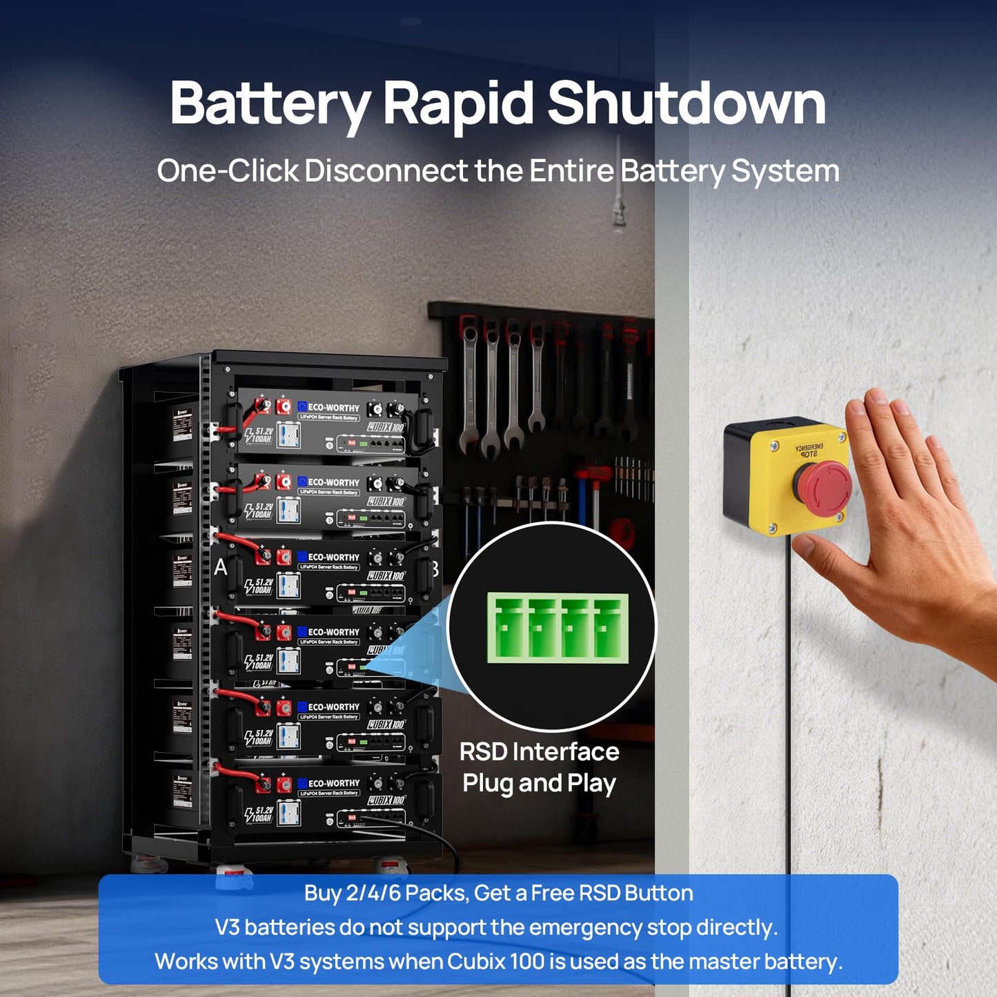 ECO-WORTHY Home Power Station Backup Power,5120Wh LiFePO4 Battery Support Communication,Bluetooth and WiFi,AC 5000W Inverter,1Hr/2.5Hr Fast Charge,for Home Backup,Emergency,Solar System Components