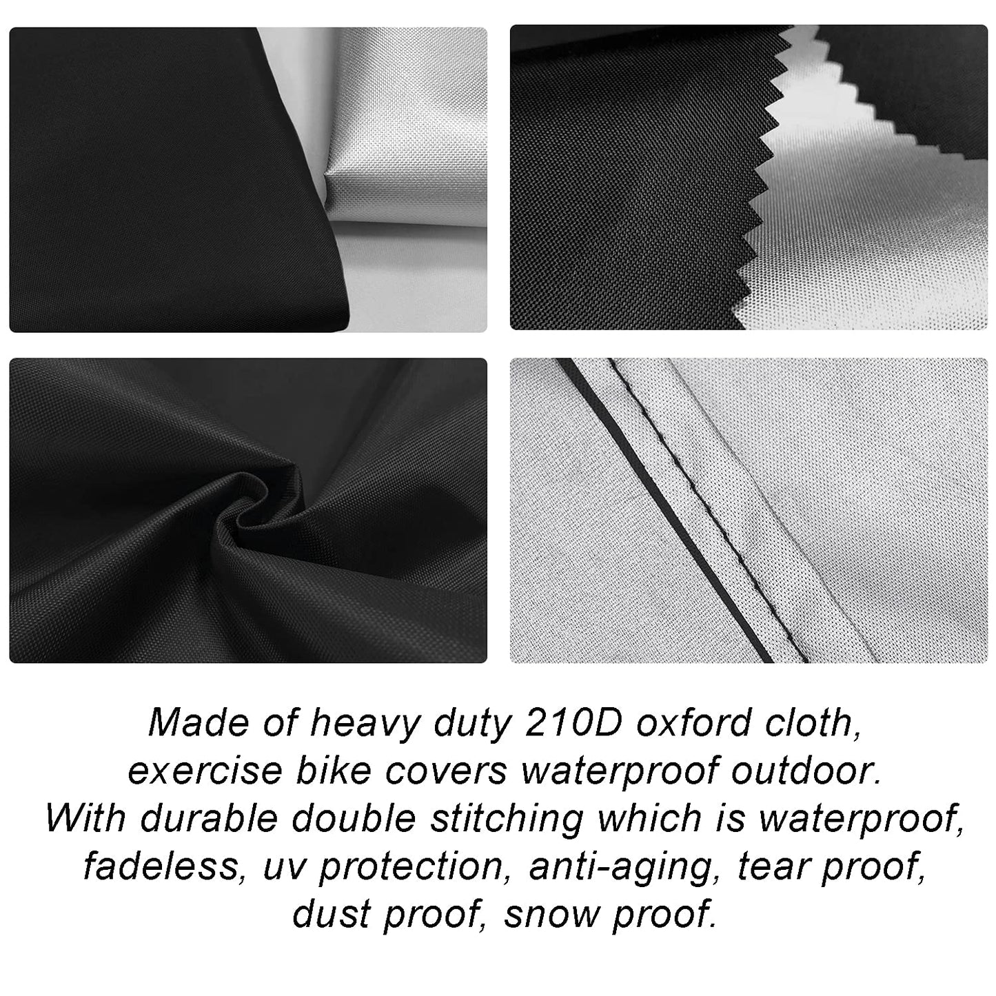 Exercise Bike Cover for Peloton Stationary Bike Upright Indoor Cycling Protective Cover Dustproof Waterproof Sunshine-Proof Out Door Bike Cover Black