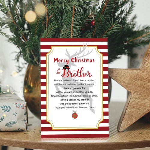 Chenive | Merry Christmas Card for Brothers - Heartfelt Holiday Greeting for Friends & Family