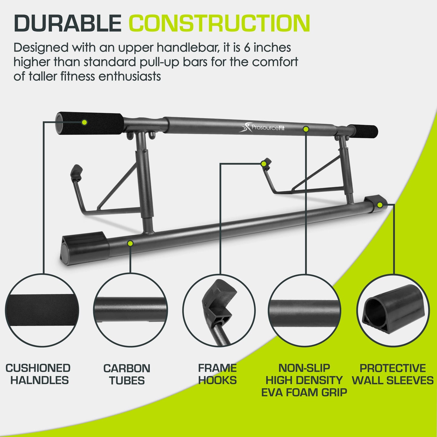 ProsourceFit Foldable Pull Up Bar/Doorway Trainer for Multi Use Fitness & Home Gym Exercise