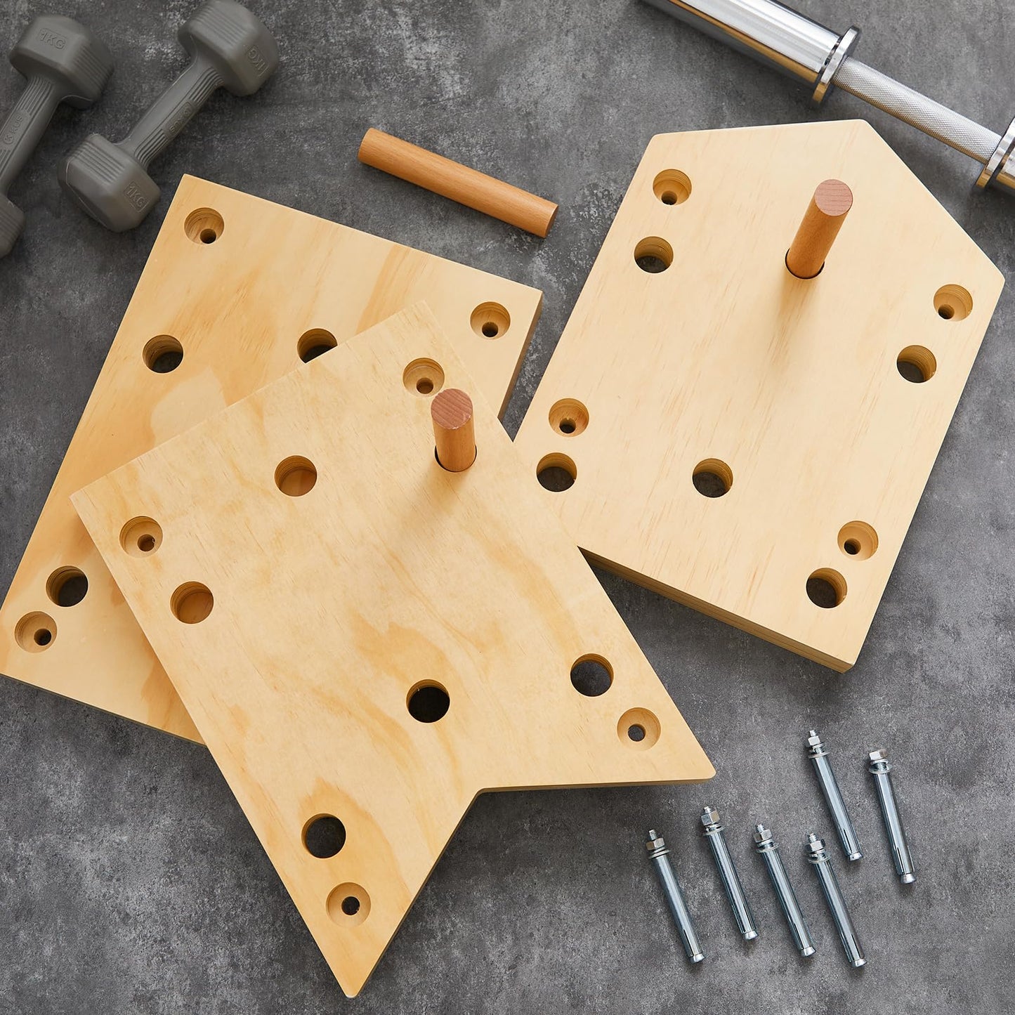 AceOrbit Climbing Pegboard 12‘'x48‘' Rock Climbing Board with Dowel Pegs 23 Holes Wall Mounted Ladder Fitness Cross Training for Rock Climbings Gift, Christmas Birthday Present for Climber (Irregular)
