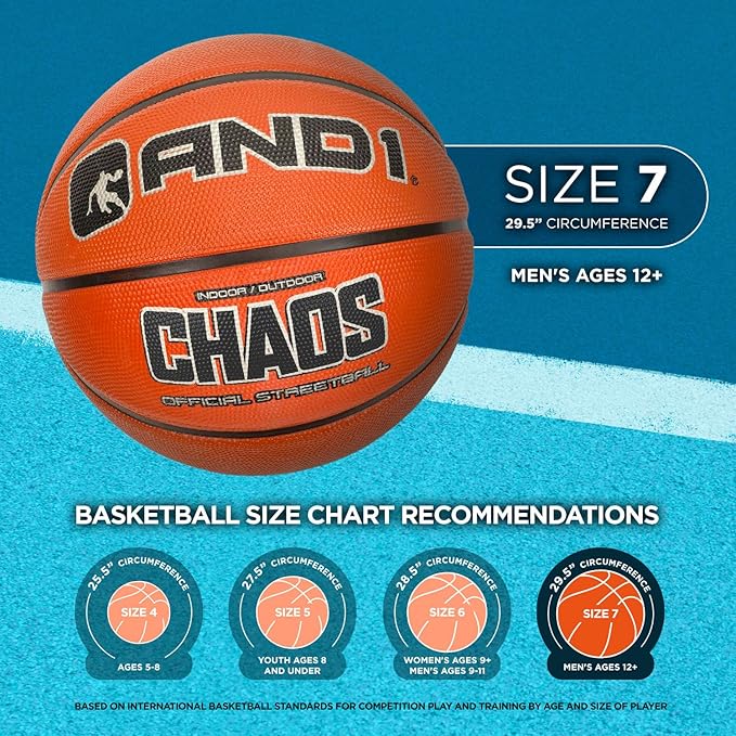 AND1 Enigma Basketball - Streetball for Indoor and Outdoor Use, Deep Channel Construction and Durability