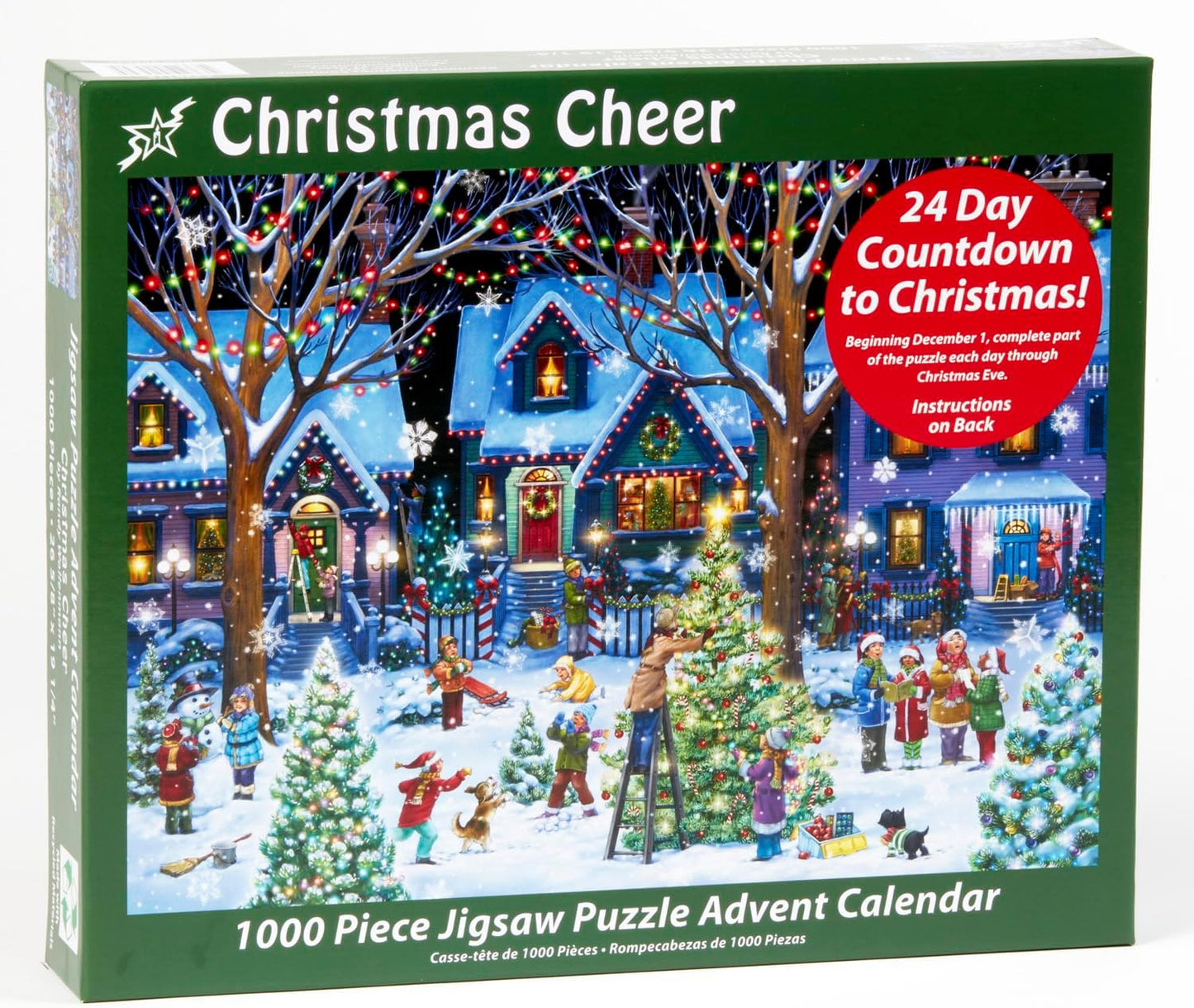 Vermont Christmas Company Advent Calendar Jigsaw Puzzle - 1000 Pieces for Year-Round Holiday Cheer