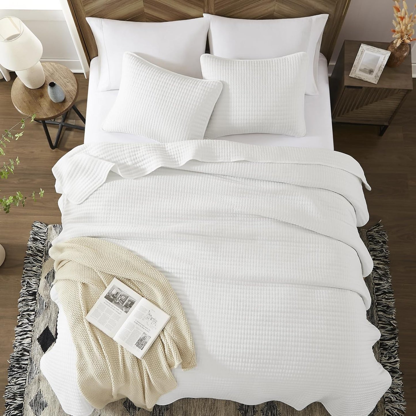 WRENSONGE King Size Quilt Bedding Set - 3 Pieces Lightweight Summer Coverlet with 2 Pillow Shams
