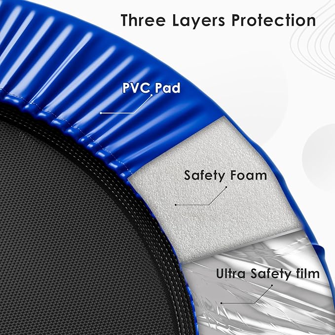 CLORIS 36'' Foldable Mini Trampoline - Max Load 170lbs, Rebounde Trampoline for Adults Indoor/Outdoor Fitness Body Exercise