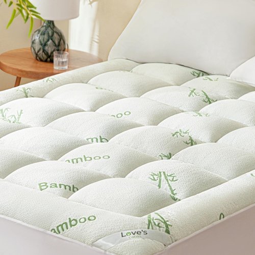 Love's Cabin King Mattress Topper - Breathable Bamboo Viscose Pillow Top for 8"-20" Mattresses | Green
