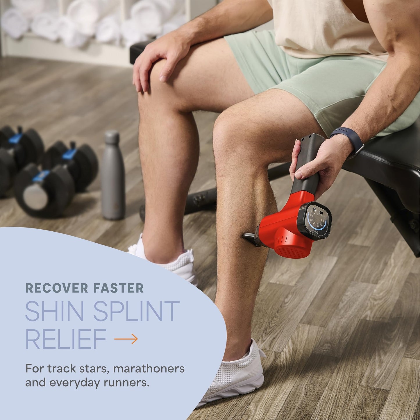 LifePro Massage Gun & Massage Gun Holder (Sold Separately) - Percussion Muscle Massager for Athletes with 8 Heads and 5 Speed Settings - Deep Tissue Back Muscle Massager Extender for Recovery
