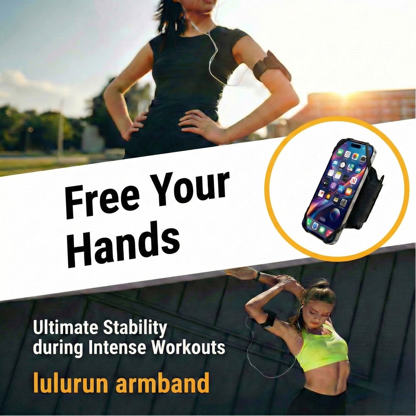 LULURUN Running Armband Phone Holder 360°Rotatable for iPhone 17/16/15/14/13 Pro Max Plus Samsung Galaxy S25/S24/S23 with Card Pocket for Gym Workout Exercising Hiking Cycling Walking Jogging