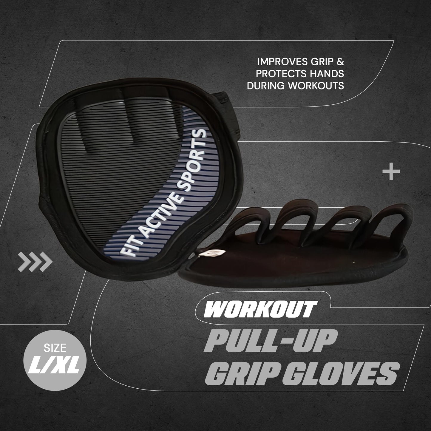 Fit Active Sports Weight Lifting Gloves for Men & Women - Durable Gym Workout Gloves with Grip Pads, Rubber Padding to Prevent Calluses | Grey, Large/Extra Large
