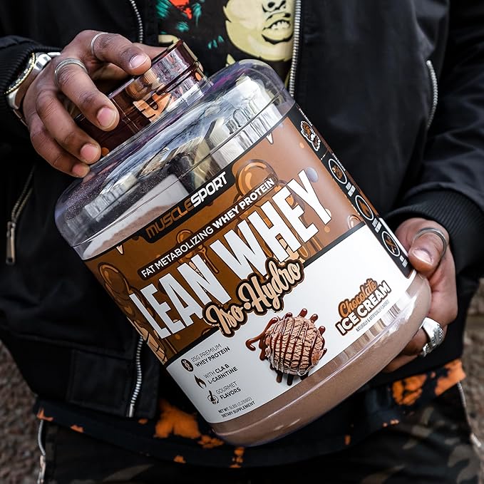 Musclesport Lean Whey Revolution??Protein Powder - Whey Protein Isolate - Low Calorie, Low Carb, Low Fat, Incredible Flavors - 25g Protein per Scoop - 2lb Chocolate Ice Cream