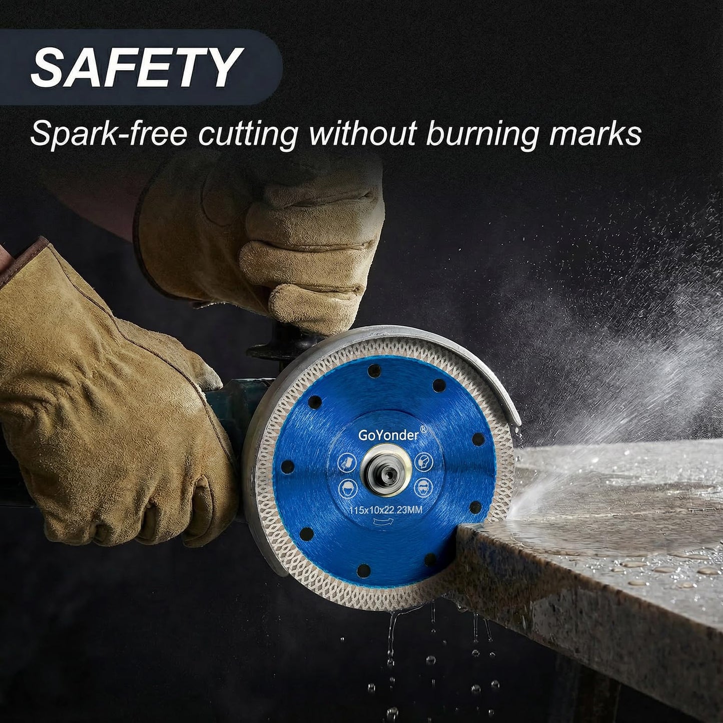 GoYonder 4.5 Inch Super Thin Diamond Saw Blade for Cutting Porcelain Tiles,Granite Marble Ceramics (4.5" -Blue (50 pcs))