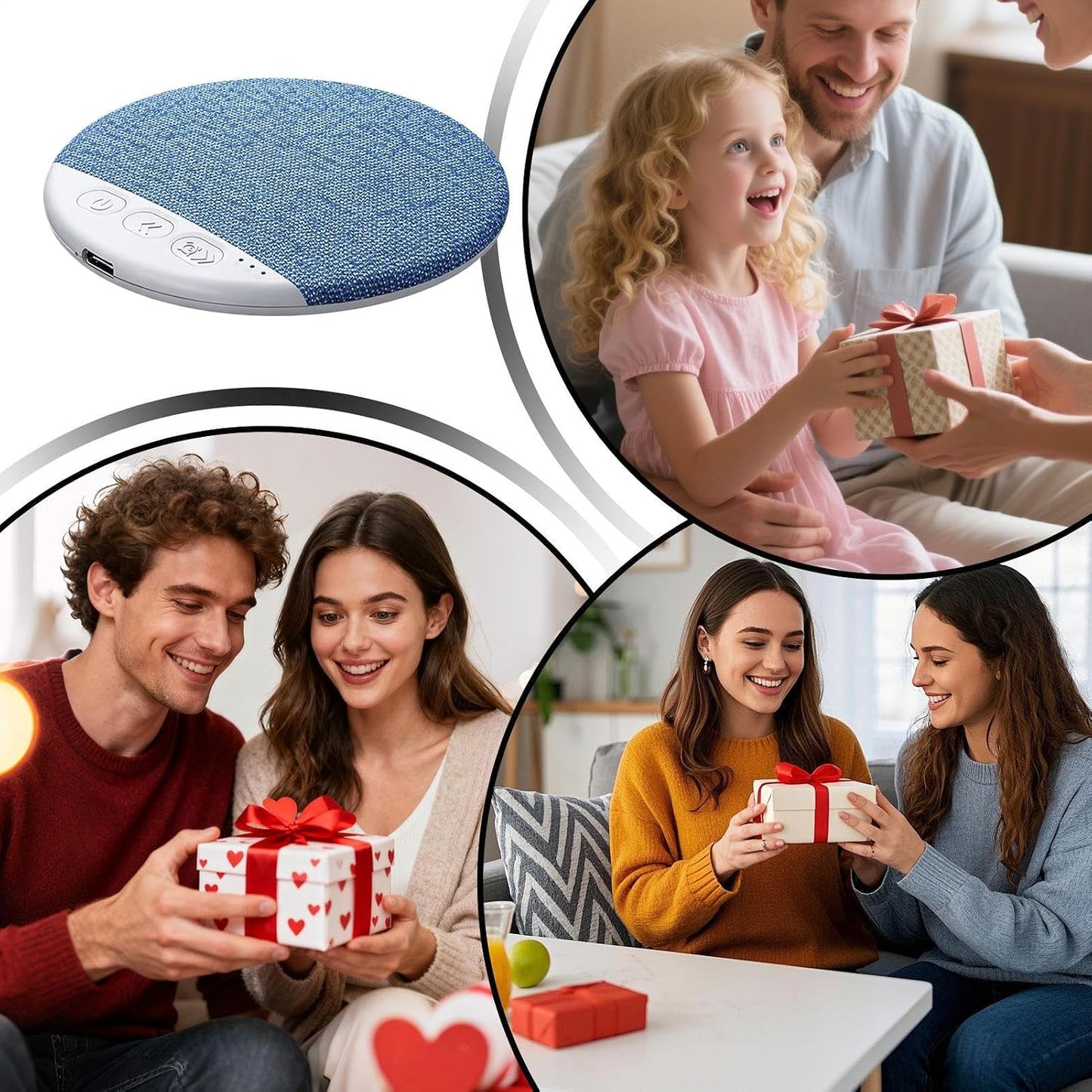 Generic 3.78x0.47 Inch Sleep Speaker Device, White Noise Timer, Aid Accessories for Bedroom, Ultra Thin Gear with Sleek