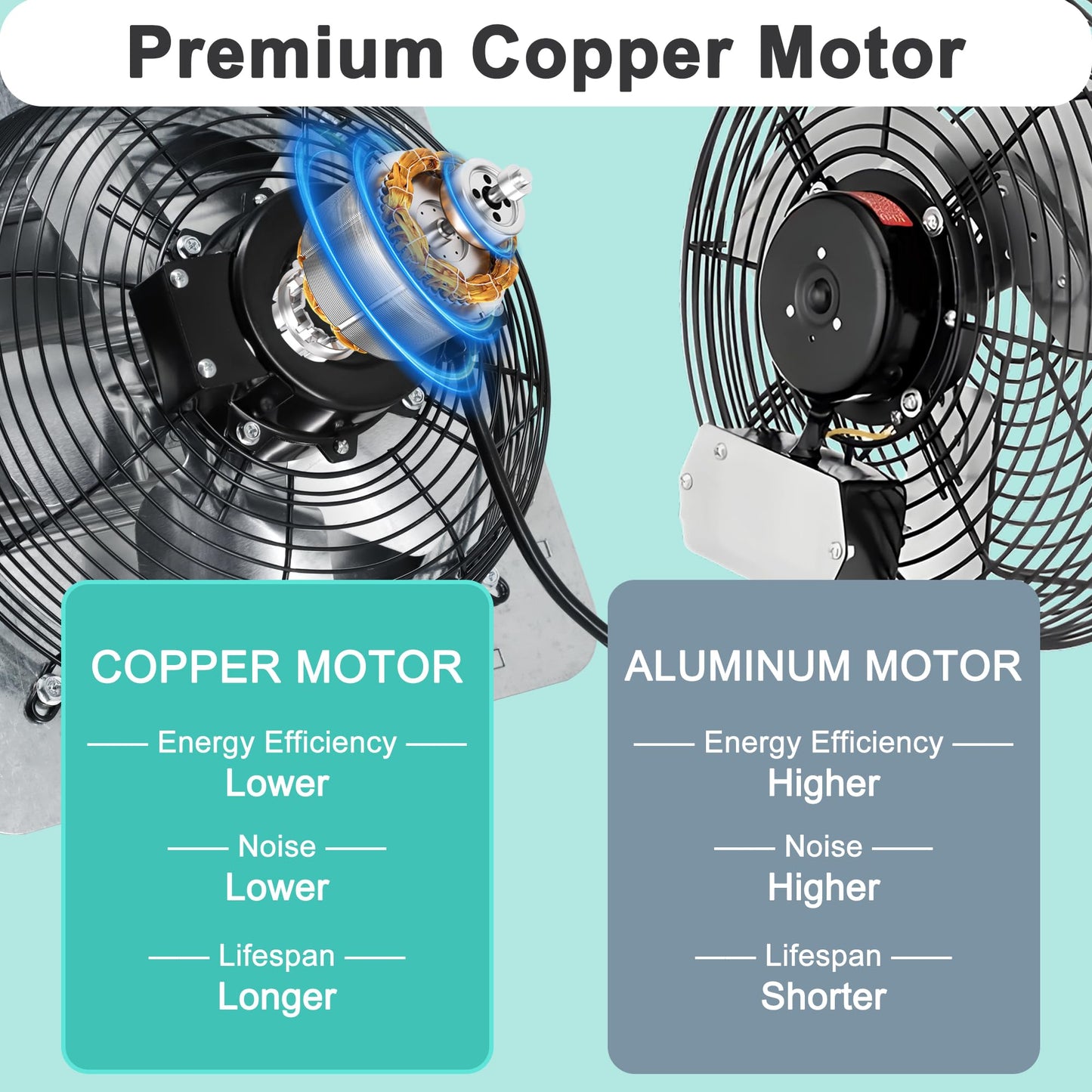 Hipoilk 10 Inch Shutter Exhaust Fan with Thermostat and Speed Controller, Wall Mounted Vent Fan for Attic, Greenhouse, Shed, Garage, Chicken Coop, Shop Ventilation, 820 CFM, 1200 SQF Coverage Area