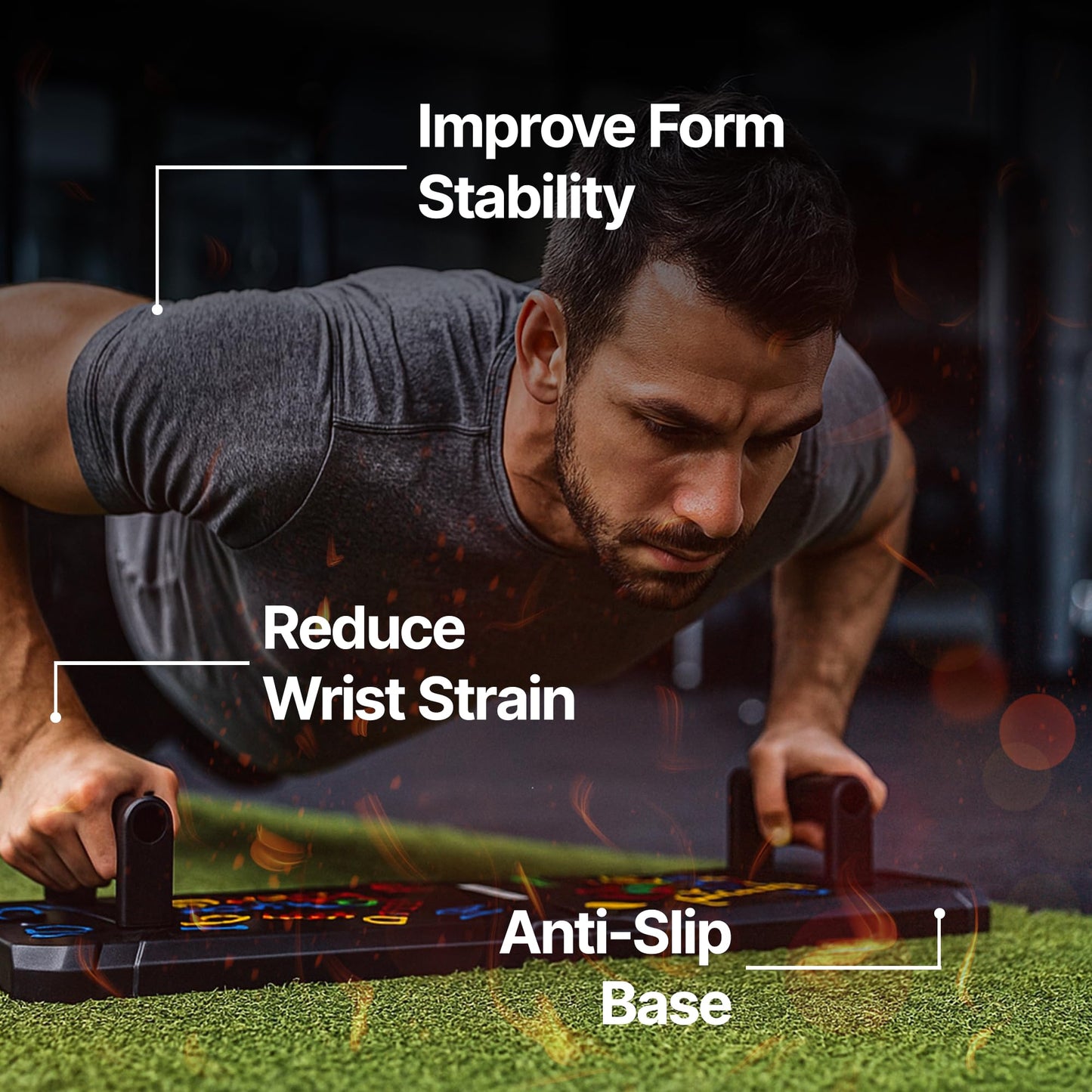 Swole Army Solid Push Up Board | 20-in-1 Home Gym | Portable Workout Equipment | Multi-Functional Pushup Board For Men & Women | Professional Foldable Push Up Stands For Chest Muscles