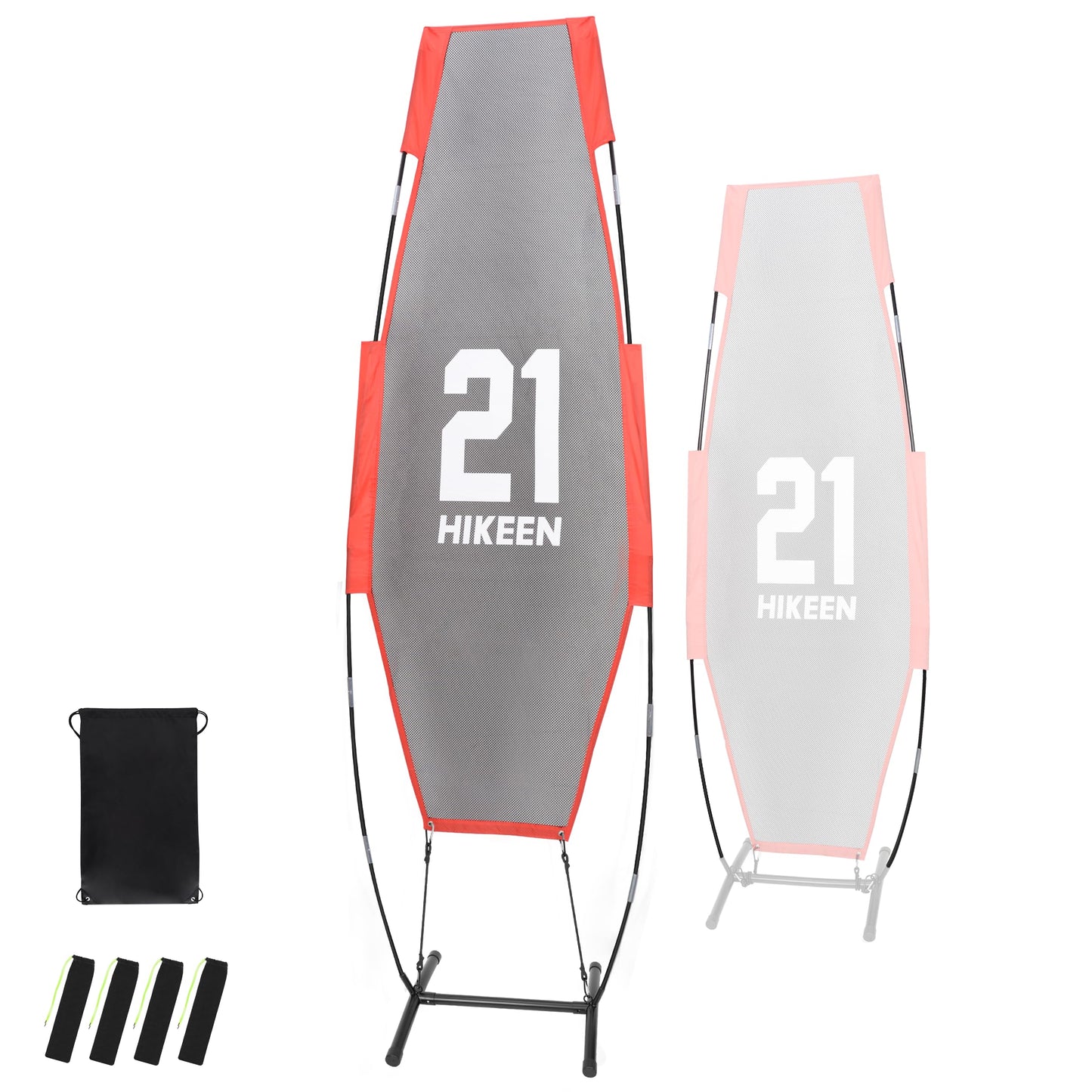 Hikeen Basketball Defender Dummy, Training Equipment for Practice Basketball Dribbling, Shooting, Passing - 2 Sizes Folding Poles, 4 Reinforced Base Sandbags