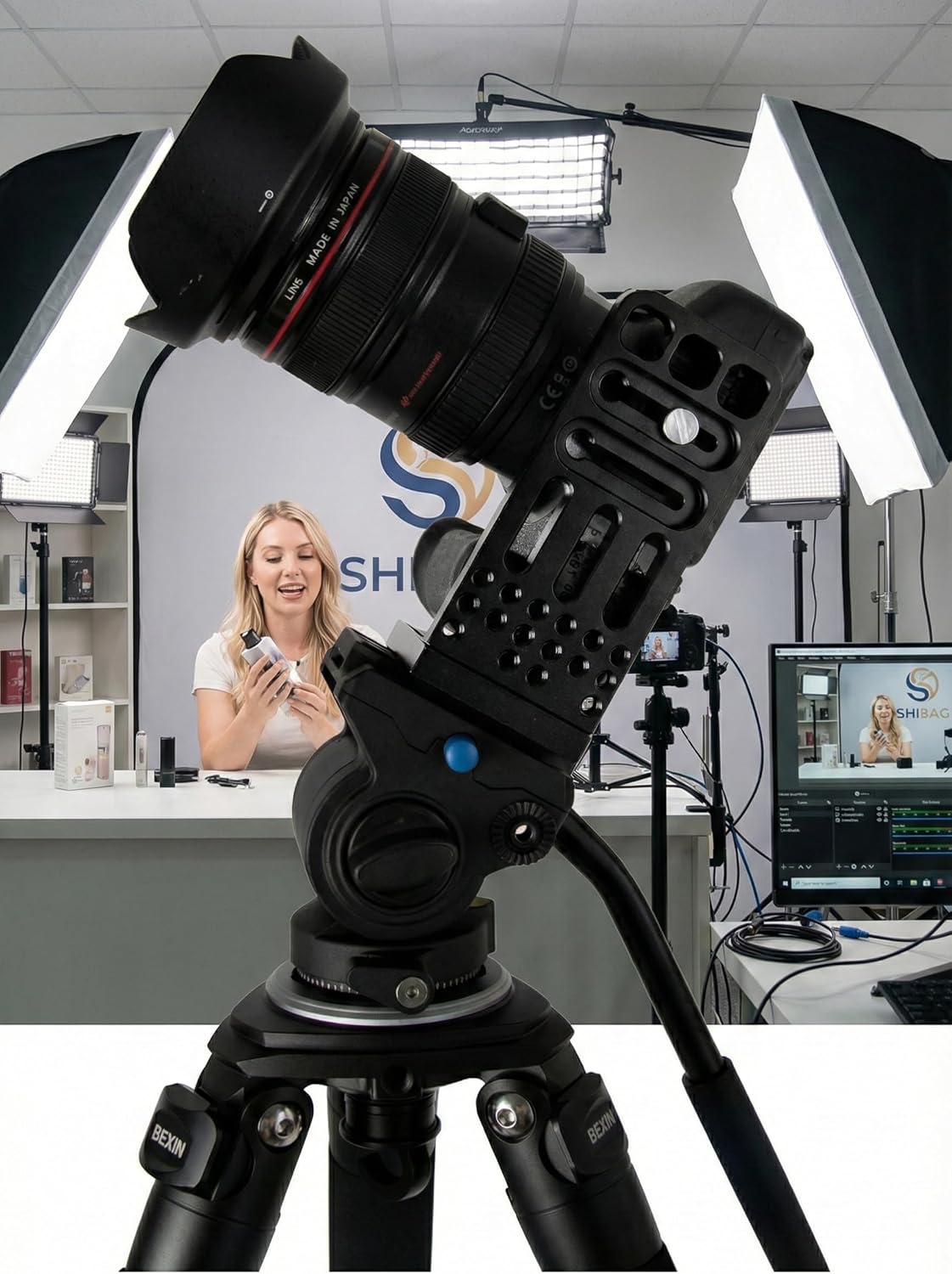 SHOOTPRO 1/4" 3/8" Universal Camera L Bracket Quick Release Plate | Vertical to Horizontal Video Mount with & Thread |