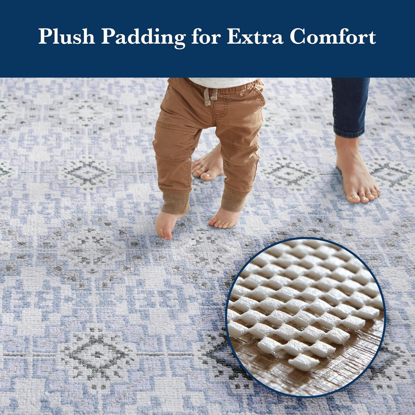 Veken Rug Pad Gripper - Non-Slip 10x14 Ft Mat for Hardwood & Tile Floors | Thick Anti-Skid Design