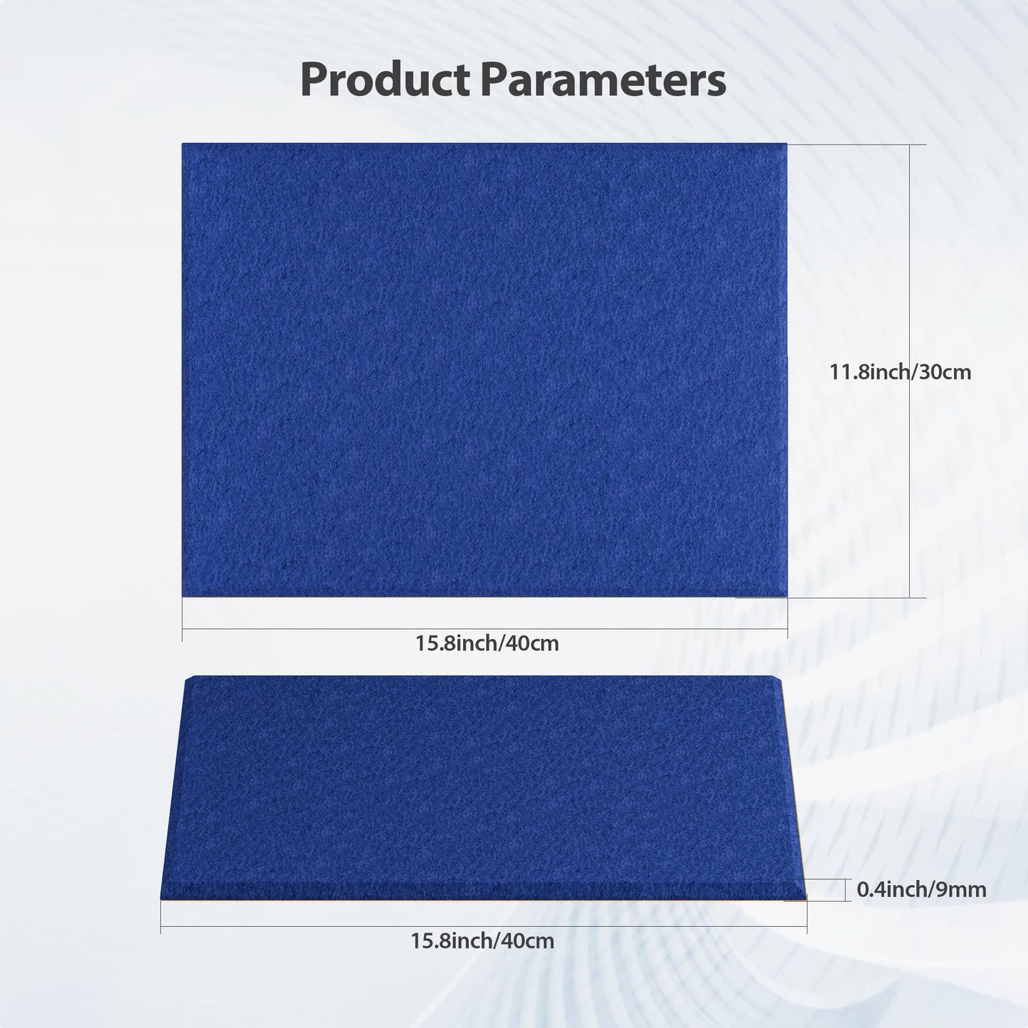 Amantech 12 Pack Acoustic Panels Self Adhesive Sound Proof Foam, High Density Sound Acoustic Panel, 16X12X0.4 Inch 4:3 Rectangle Panels in Home, Office, Reccording Room, Studio, more(Telecom Blue)