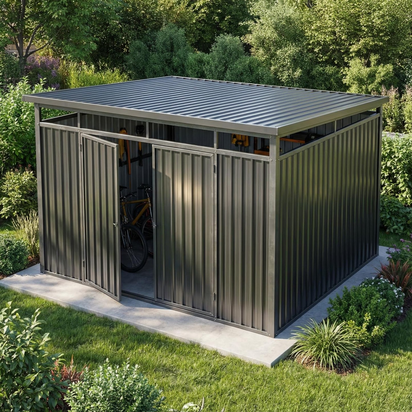 ZUROCK 62"x36" Corrugated Metal Roof Panels, Extra-Wide & 50% Wider, 30% Thicker Galvanized Steel with Anti-Rust Coating, Waterproof for Shed, Garage, Warehouse, Patio, Includes Screws, 8-Pcs Gray