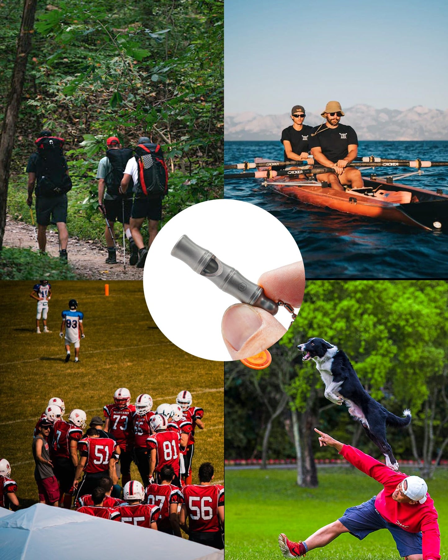 KeyUnity KA55 Titanium Emergency Whistle with Metal Lanyard, 120dB+, One-Piece Outdoor Survival Whistle, Ultra-Light, Rustproof