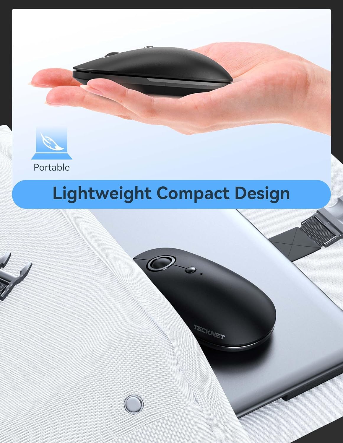 TECKNET 2.4G 4800 18 Wireless Mouse, Computer Mouse for Laptop, DPI Silent Mouse with USB Receiver, Slim Portable