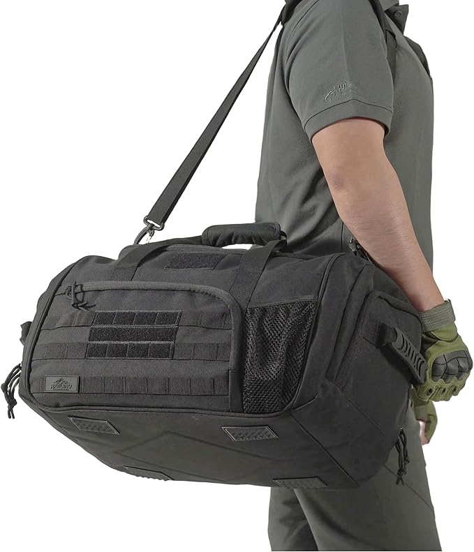 APRlLBAY 43L Large Capacity Military Duffel Bag - Tactical Gym Bag/Weekender for Men & Women (Jet Black)