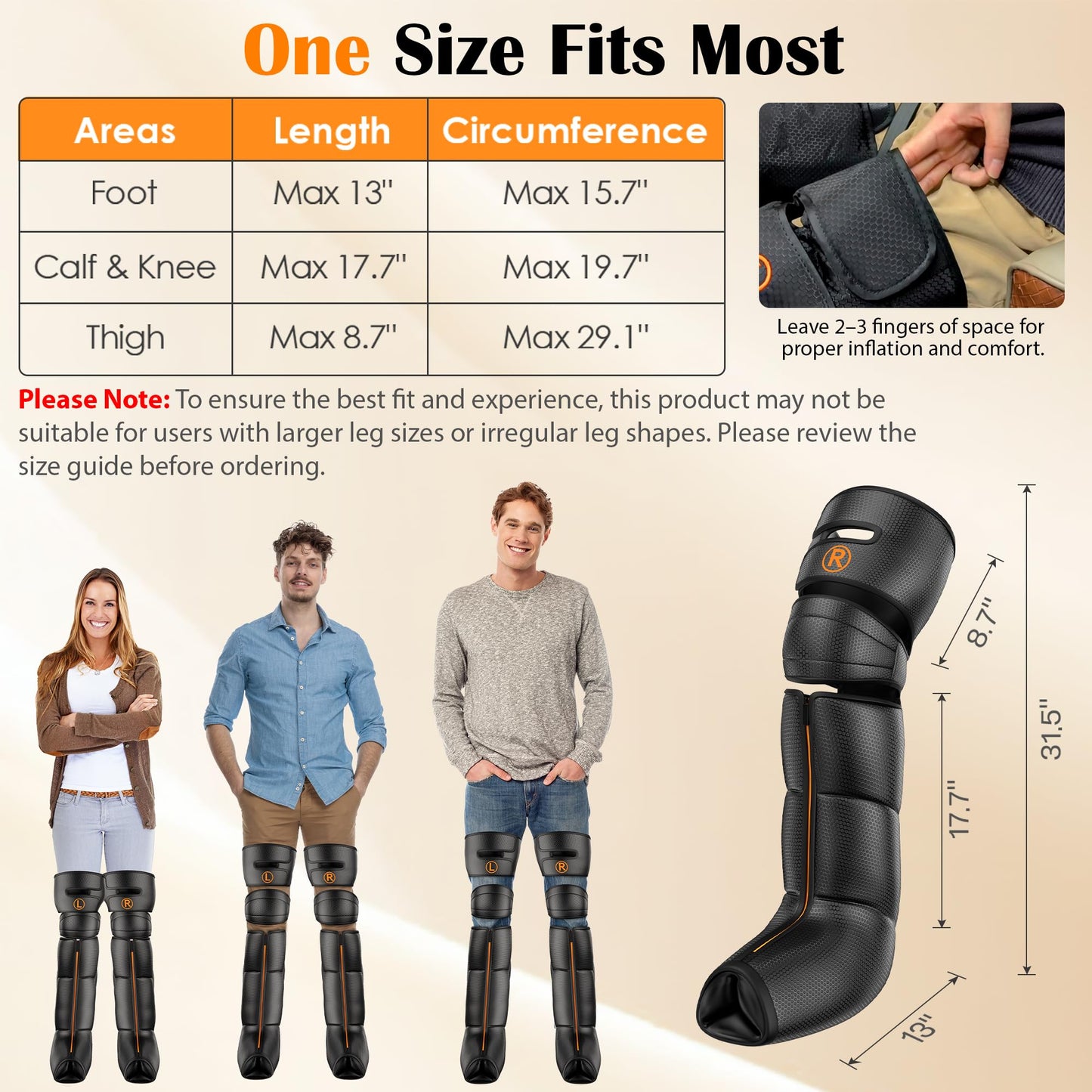 KEATFE Leg Compression Massager with Heat, Air Compression Boots for Circulation & Pain Relief, 6 Modes, 9 Intensities, 3 Heating, Gifts for Women Men Dad Mom Seniors