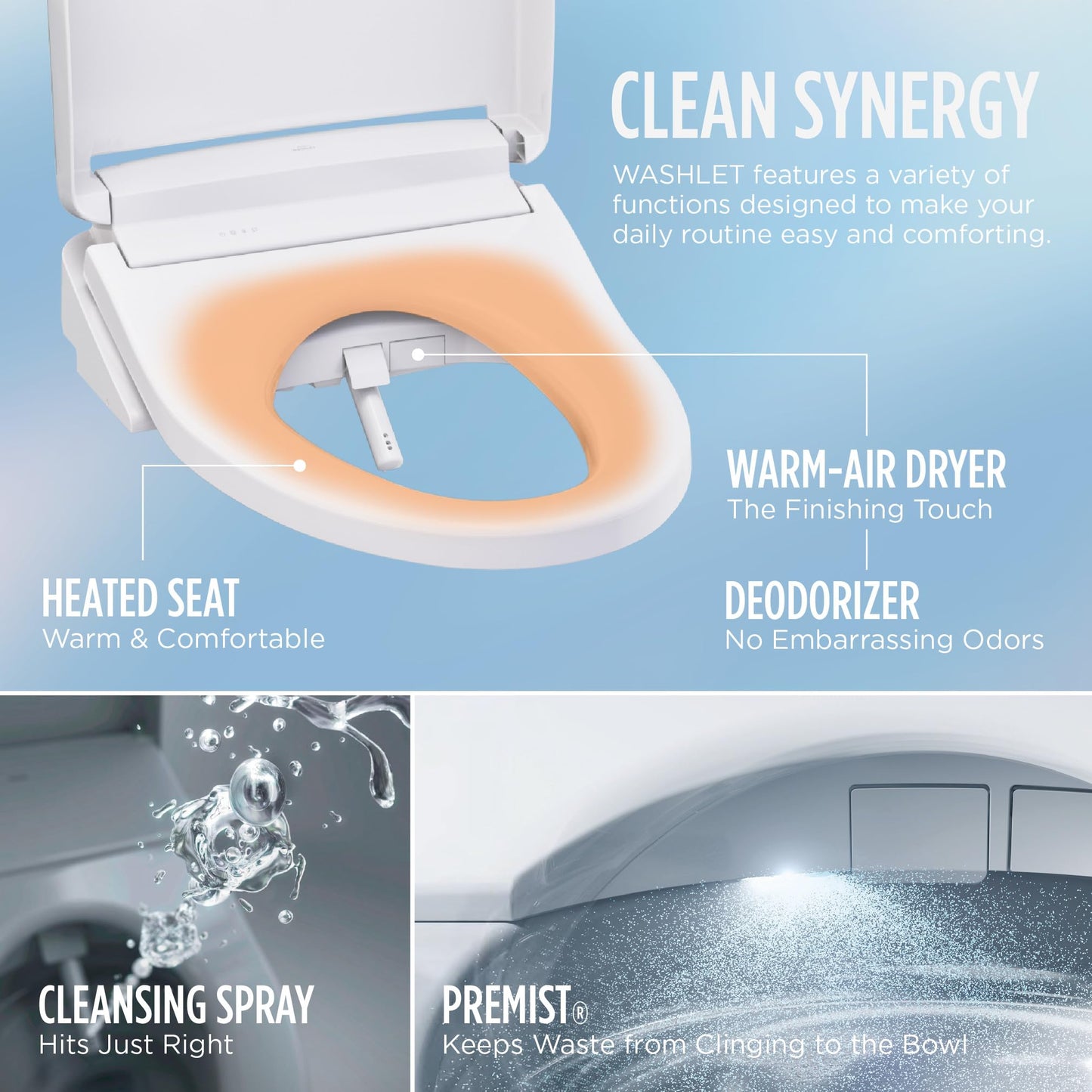 TOTO® WASHLET® S2 Electronic Bidet Toilet Seat with Instantaneous Water Heating, PREMIST and EWATER+ Wand Cleaning, Elongated, Cotton White - SW3346#01