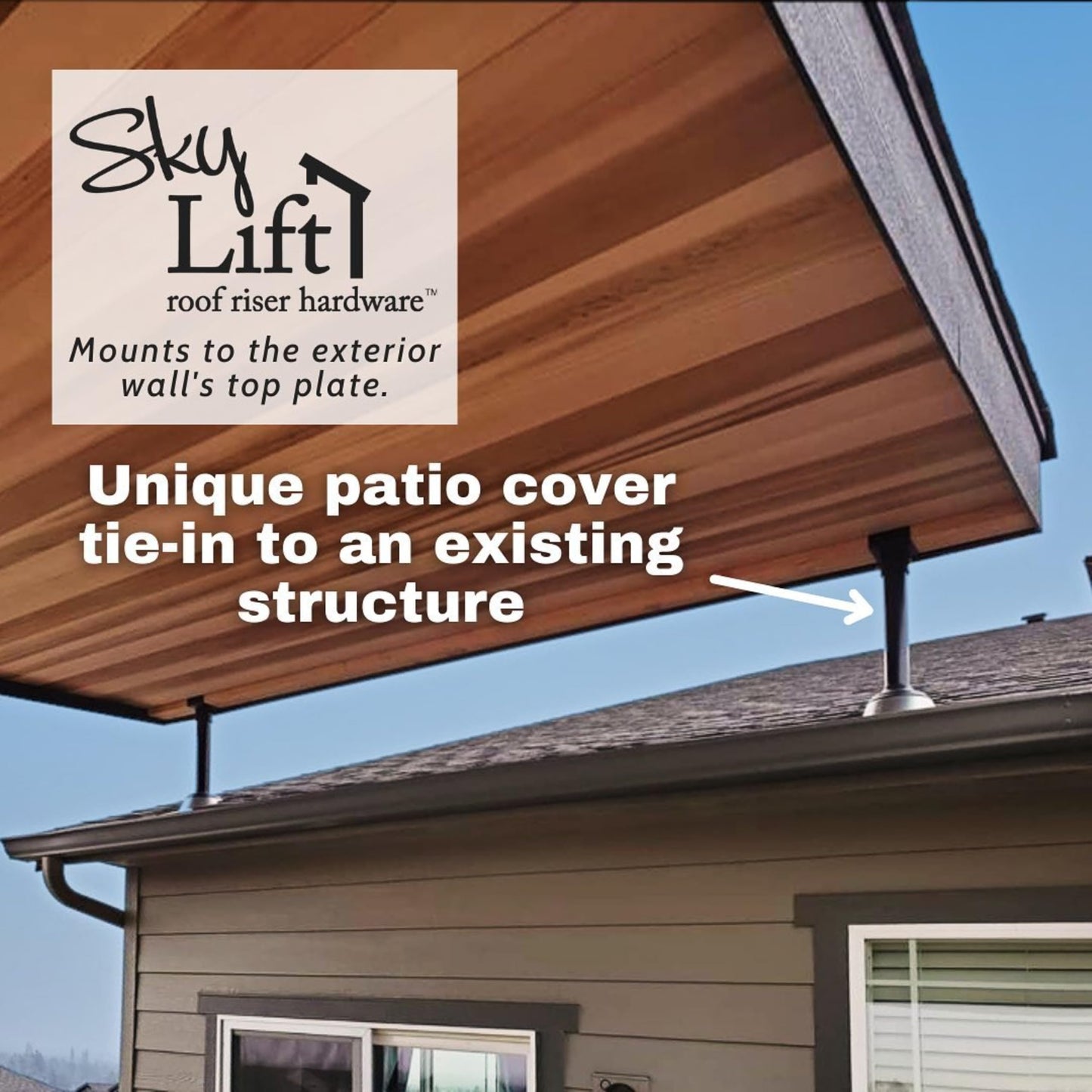 SkyLift 18" Riser, 3-1/2" Saddle, Heavy Duty, Black Roof Riser