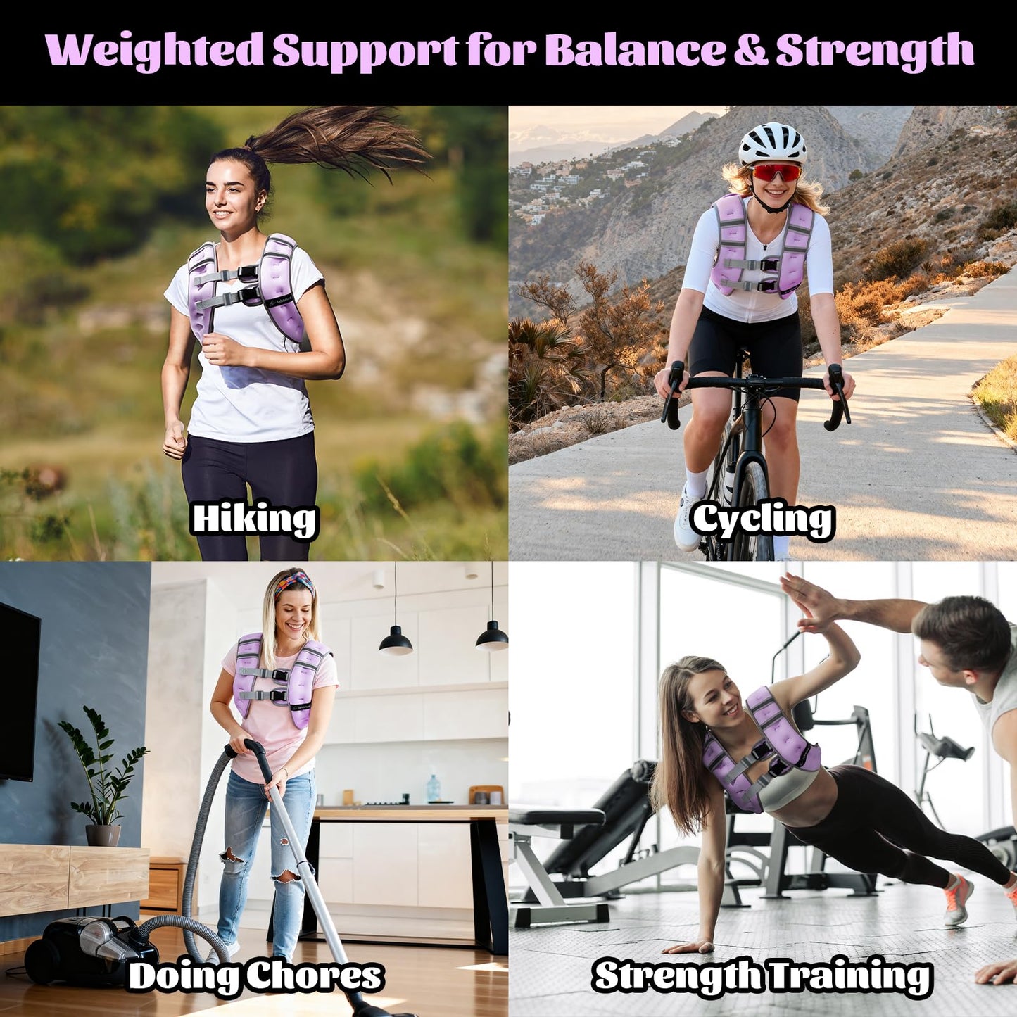 Weighted Vest Weight Vest for Men Women Kids Weights Included with Reflective Stripe, Body Weight Vests Adjustable for Running, Workout, Jogging, Walking