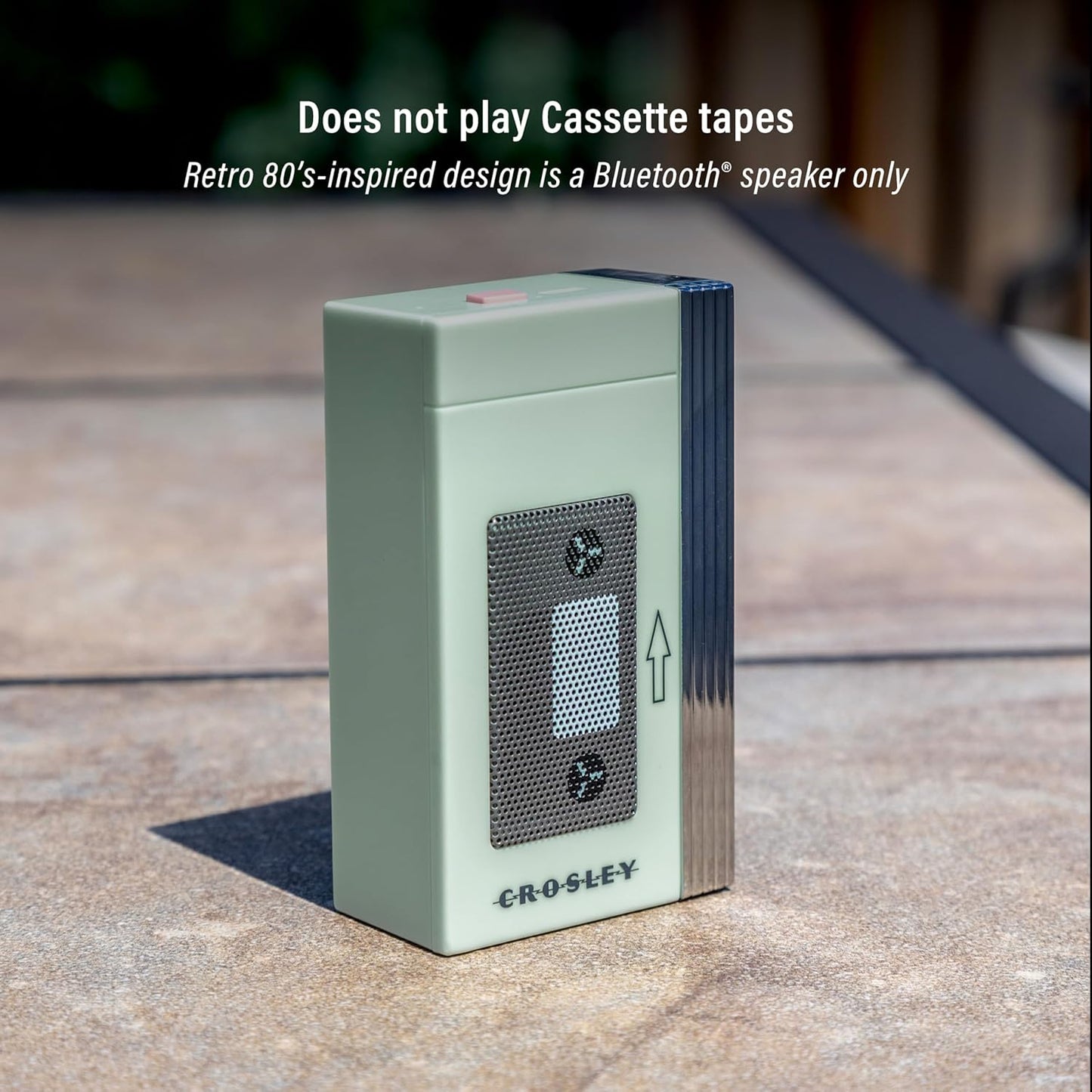 Crosley CR3047A-MT 80's Mini Retro Portable Bluetooth Speaker, Wireless with Microphone, Vintage, Mint