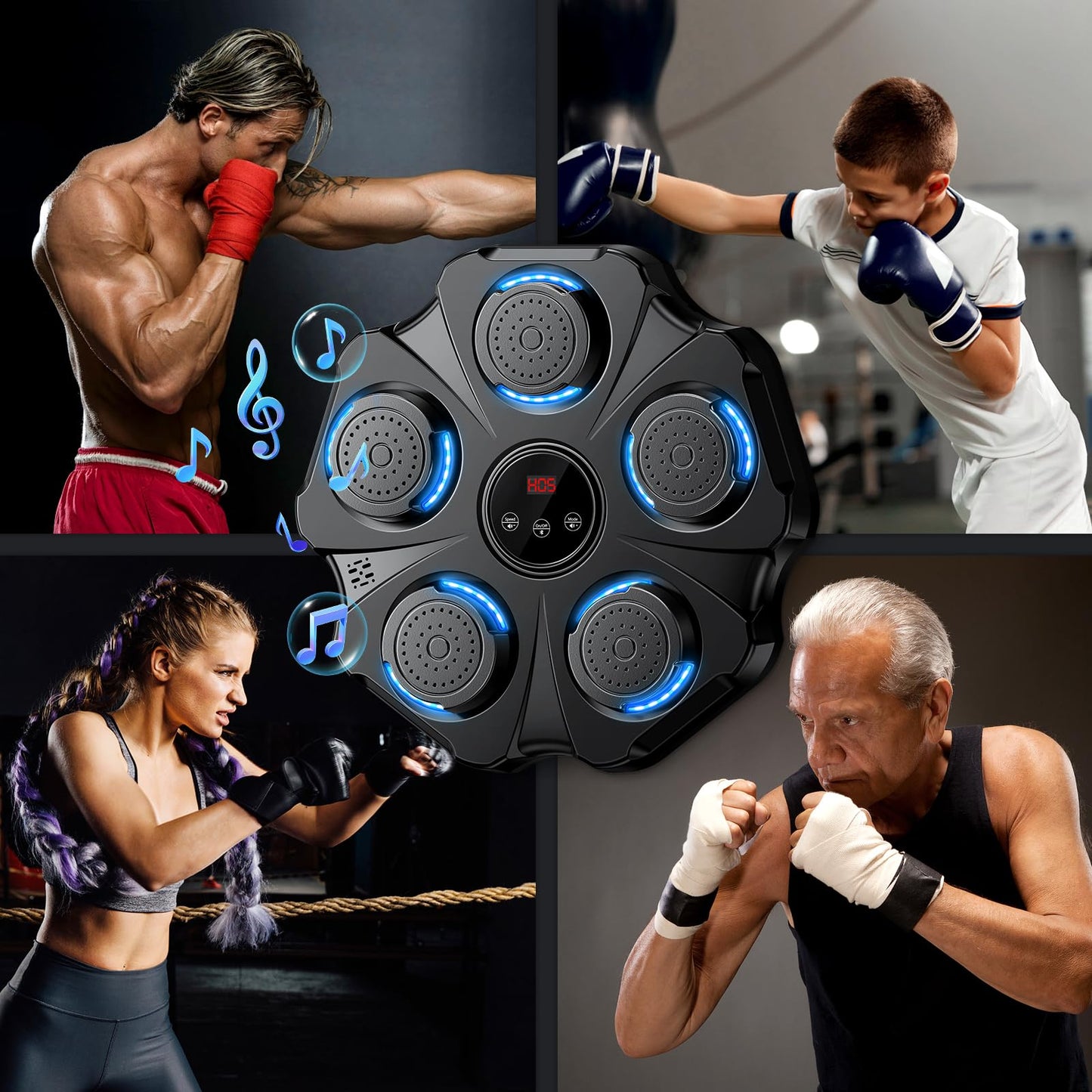 Vivedrre 2026 Upgraded Music Boxing Machine - Interactive Punching Trainer, Large Size Wall Mounted Electronic Boxing Target with Adult & Kids Gloves, 9 Modes & 9 Speeds for Adults & Kids
